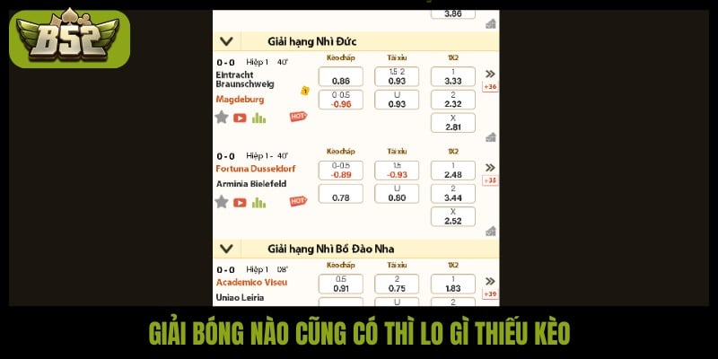 Giải bóng nào cũng có thì lo gì thiếu kèo
